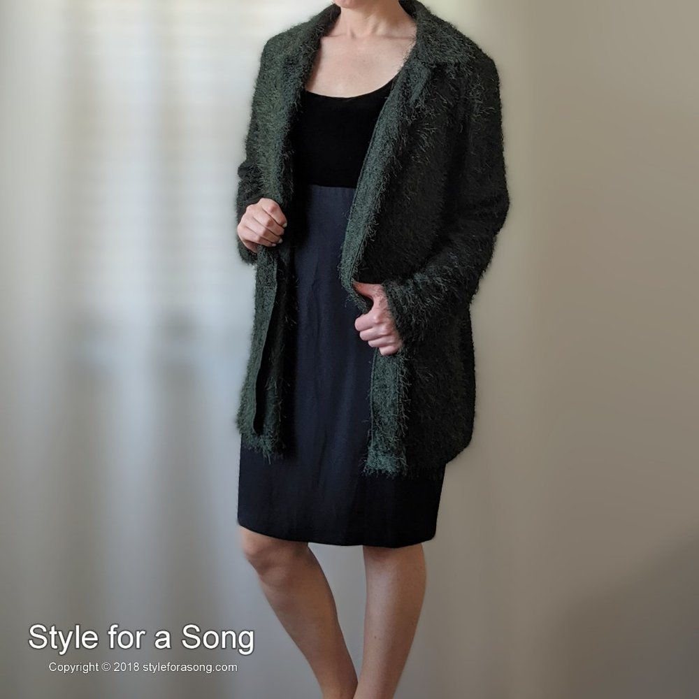 Vintage Picadilly Green Fuzzy Lightweight Jacket L